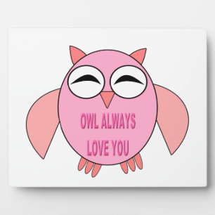 Cute Love Message Owl Plaque