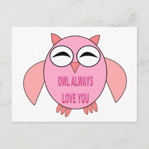 Cute Love Message Owl Postcard
