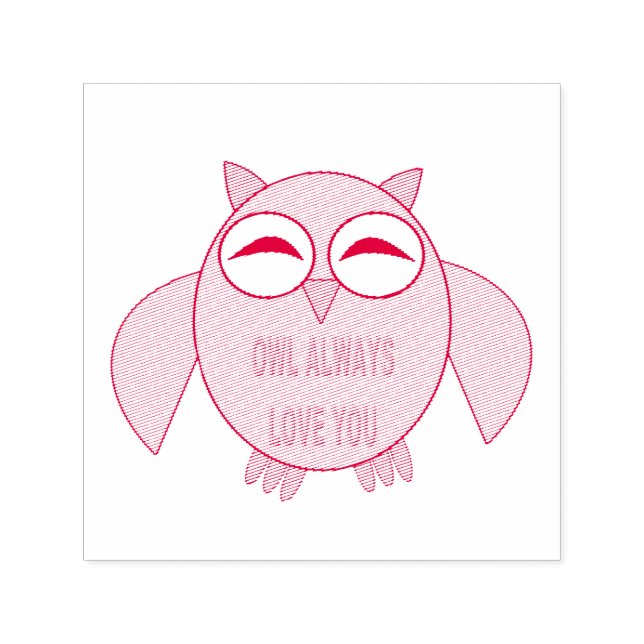 Cute Love Message Owl Self Inking Stamp (Design)