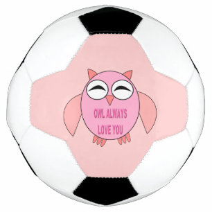Cute Love Message Owl Soccer Ball