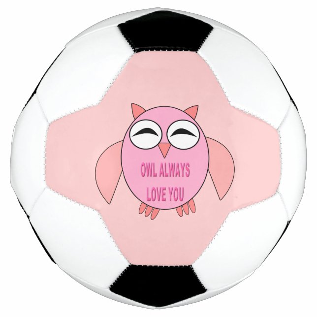 Cute Love Message Owl Soccer Ball (Front)