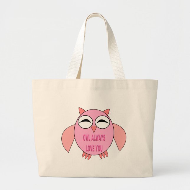 Cute Love Message Owl Tote Bag (Front)