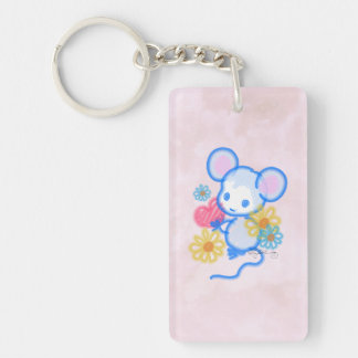 Cute Love Mouse With Heart Key Ring