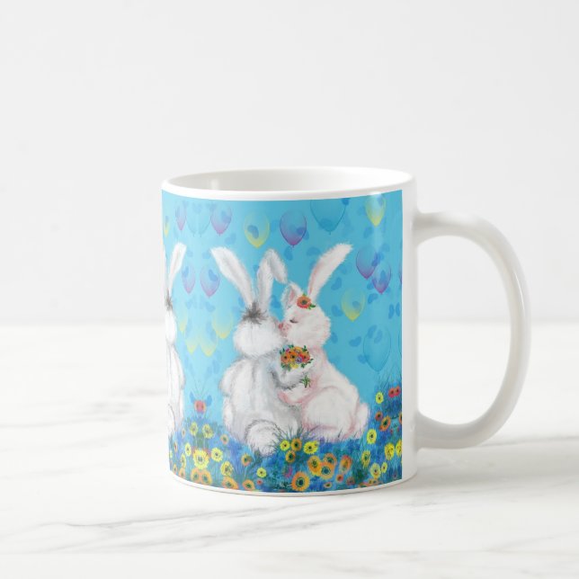 Cute Love Mug Kiss Bunny Hug - Kiss (Right)