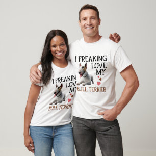 Cute Love My Bull Terrier Dog T-Shirt