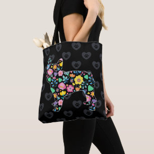 Cute Love My French Bulldog Floral Design Tote Bag