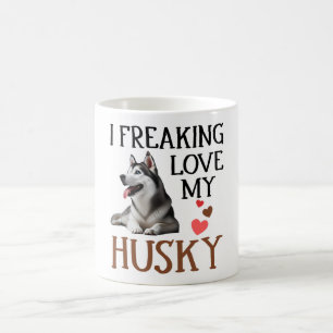 Cute Love My Husky Dog Coffee Mug
