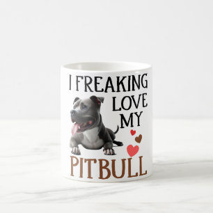 Cute Love My Pitbull Dog Coffee Mug