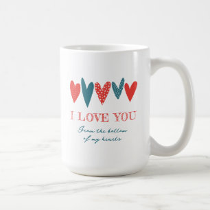 Cute Love Name Hearts Red Teal Coffee Mug