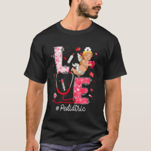 Cute Love Paediatrics Nurse Cupid Hearts Valentine T-Shirt