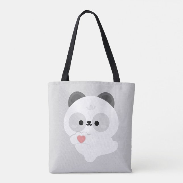 Cute Love Panda Tote Bag (Back)