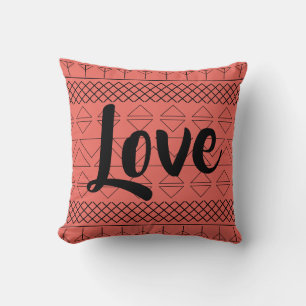 Cute Love Pattern Coral Cushion