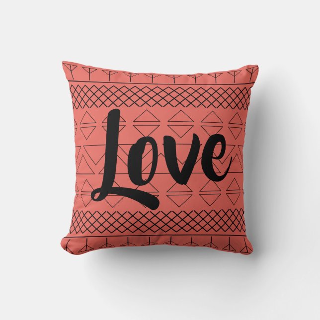 Cute Love Pattern Coral Cushion (Front)