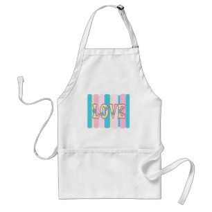 Cute Love Quote Pastel Pink Yellow Blue Design Standard Apron