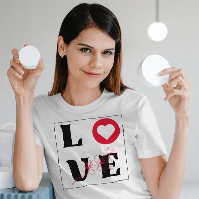 cute Love red heart and Botanical T-Shirt (Creator Uploaded)