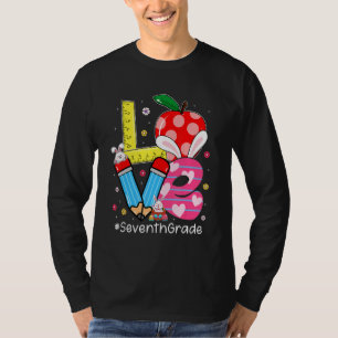 Cute Love Seventh Grade Student Teacher Bunny East T-Shirt