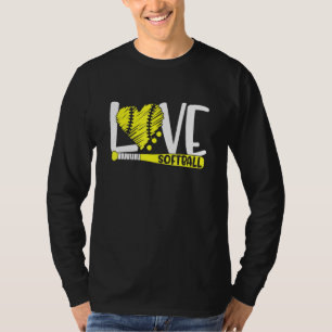 Cute Love Softball Graphic Saying For Teen Girls T-Shirt