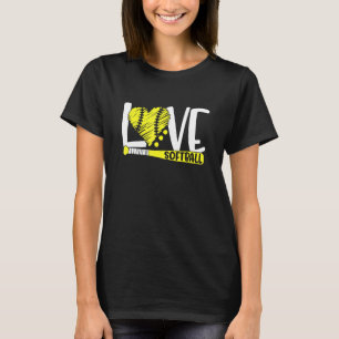 Cute Love Softball Graphic Saying For Teen Girls T-Shirt
