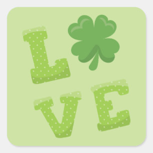 Cute Love St. Patrick's Day Square Sticker