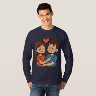  Cute Love Sticker   Cartoon Couple in Love T-Shirt