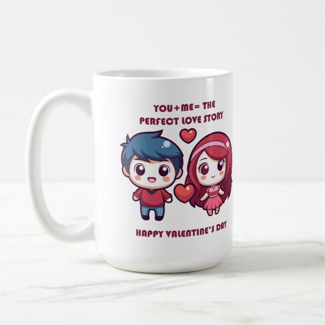 Cute Love Story  for Valentine's Coffee Mug (Left)