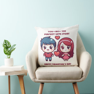 Cute Love Story  for Valentine's Cushion