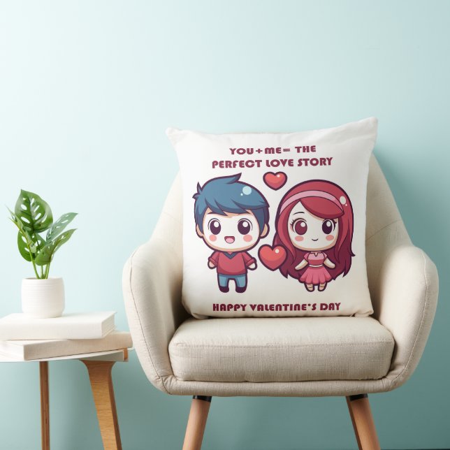 Cute Love Story  for Valentine's Cushion (Chair)