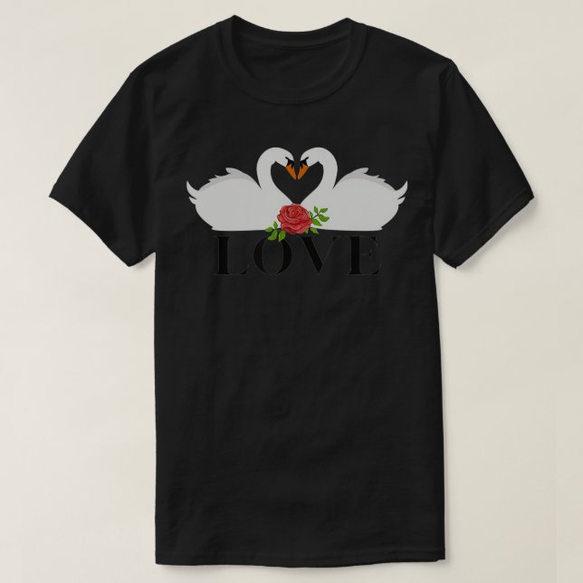 Cute LOVE Swan Valentine's  T-Shirt (Design Front)