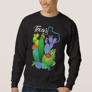 Cute Love Texas Blooming Cactus Flowers Sweatshirt