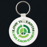 Cute Love The Earth Environmental Activist Key Ring<br><div class="desc">Love the Earth Love Each Other. A great recycling quote gift for people who believe global warming is real and want to help prevent climate change. Save our environment and keep our planet clean and full of peace.</div>