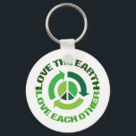 Cute Love The Earth Environmental Activist Key Ring<br><div class="desc">Love the Earth Love Each Other. A great recycling quote gift for people who believe global warming is real and want to help prevent climate change. Save our environment and keep our planet clean and full of peace.</div>