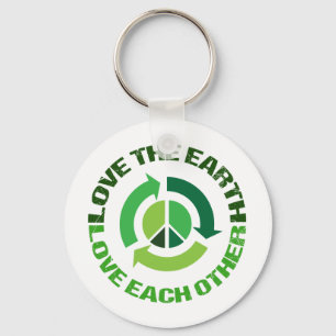 Cute Love The Earth Environmental Activist Key Ring