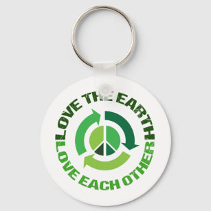 Cute Love The Earth Environmental Activist Key Ring