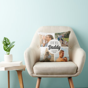 Cute Love You 'Daddy' Custom Photo Collage  Cushion