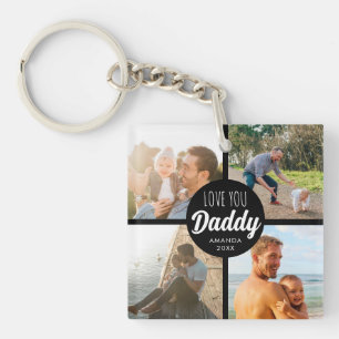 Cute Love You 'Daddy' Custom Photo Collage  Key Ring