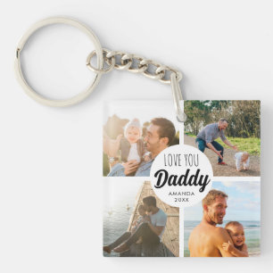 Cute Love You 'Daddy' Custom Photo Collage Key Ring