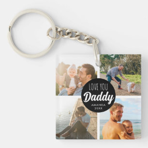 Cute Love You 'Daddy' Custom Photo Collage  Key Ring