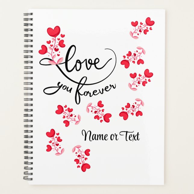 Cute Love You Forever Personalise Planner (Front)