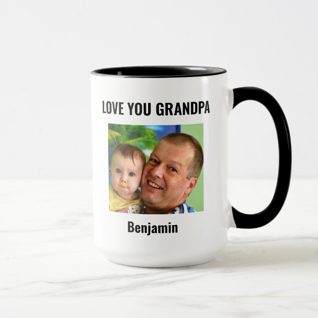 Cute Love You Grandpa Nutritional Facts Photo Mug (Right)