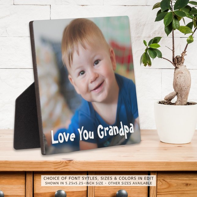 Cute Love You Grandpa Photo Plaque (Creator Uploaded)
