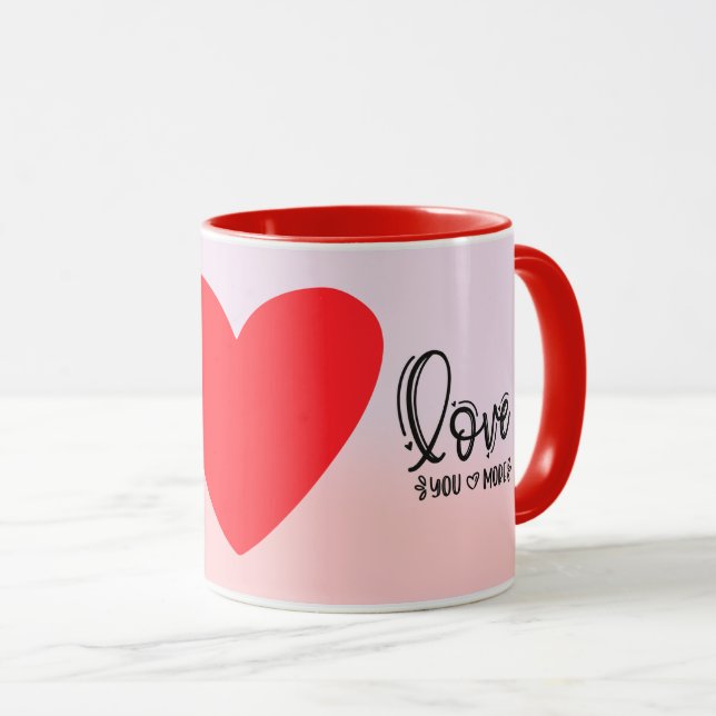 Cute Love You More Valentine's Couple's Mug (Front Right)
