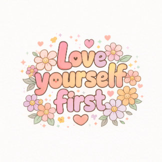 Cute Love Yourself Floral Quote Design | Gift Bag Clipboard