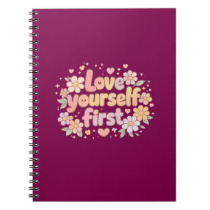 Cute Love Yourself Floral Quote Design Gift Bag Notebook