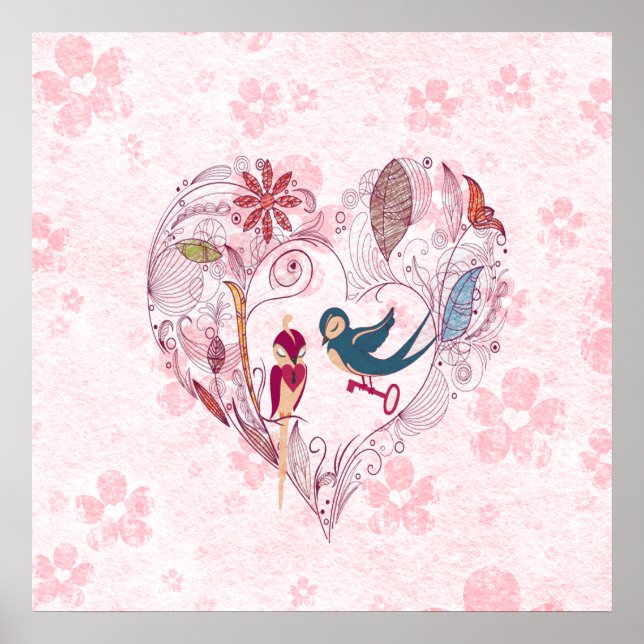 Cute loveable birds with the key to the  locket poster (Front)