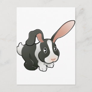 cute loveable bunny rabbit postcard