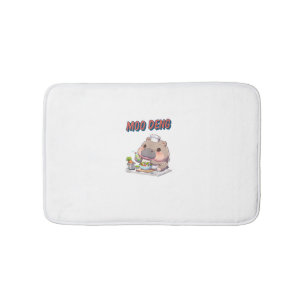 Cute loveable Moo Deng baby fat hippopotamus Tank  Bath Mat