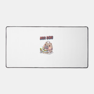 Cute loveable Moo Deng baby fat hippopotamus Tank Desk Mat