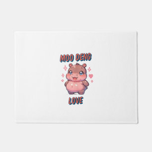 Cute loveable Moo Deng baby fat hippopotamus Tank Doormat