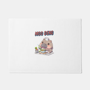 Cute loveable Moo Deng baby fat hippopotamus Tank Doormat