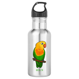 Cute lovebird cartoon parrot 532 ml water bottle